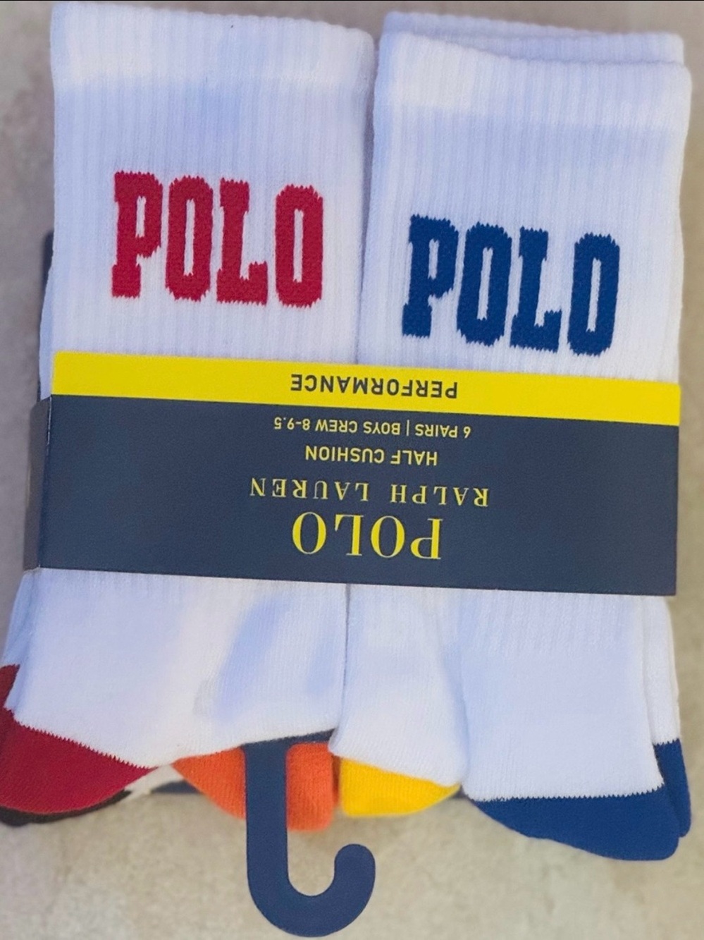 Polo Ralph Lauren Logo Athletic Crew Sock 6-Pack - Picture 2 of 9